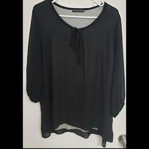 Kim & Cami Long Sleeve Black Top
